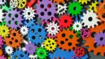 A collection of colourful gears